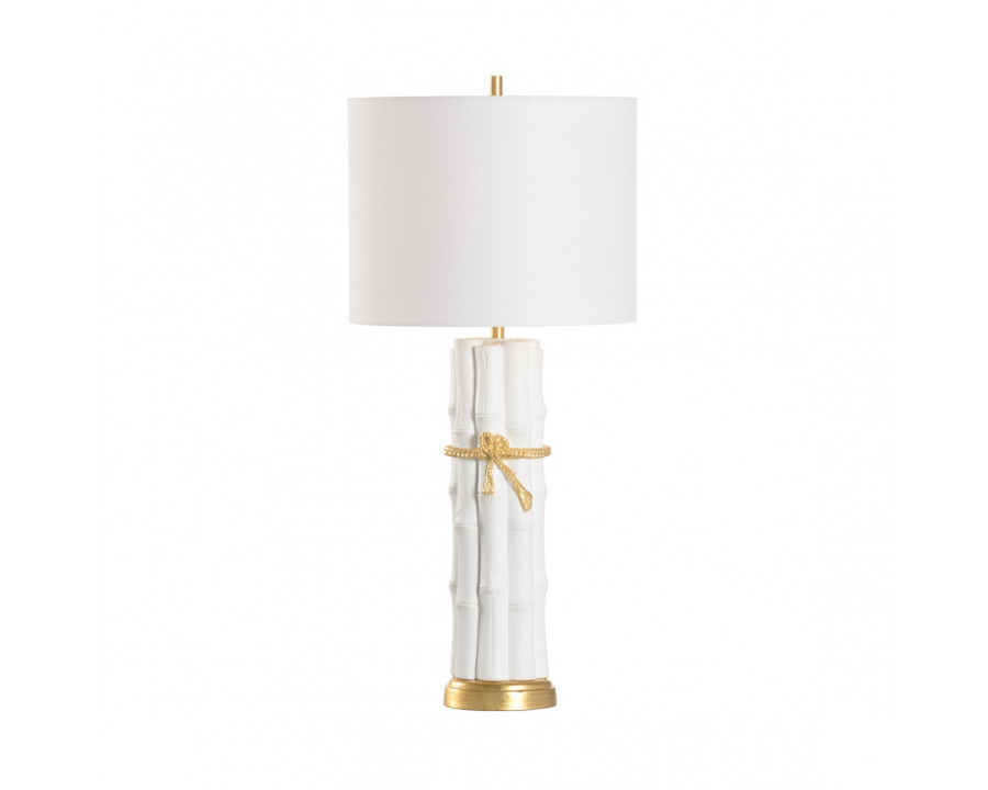 Chelsea House - Lucky Bamboo Table Lamp in Matte White/Gold Leaf