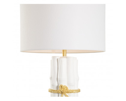 Chelsea House - Lucky Bamboo Table Lamp in Matte White/Gold Leaf