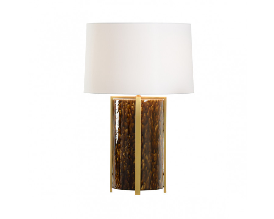 Chelsea House - Tortoise Ceramic Lamp in Mottled Brown/Brass