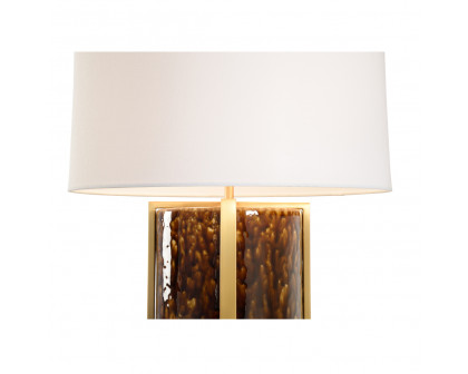 Chelsea House - Tortoise Ceramic Lamp in Mottled Brown/Brass