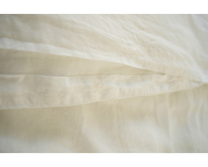 Clementine Threads 100% Linen Full/Queen Size Duvet Set - Ivory08