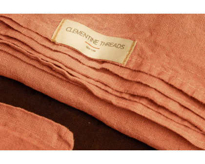 Clementine Threads 100% Linen King Size Duvet Set - Tangerine46