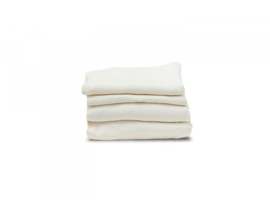 Clementine Threads 100% Linen Twin Size Sheet Set - Ivory08