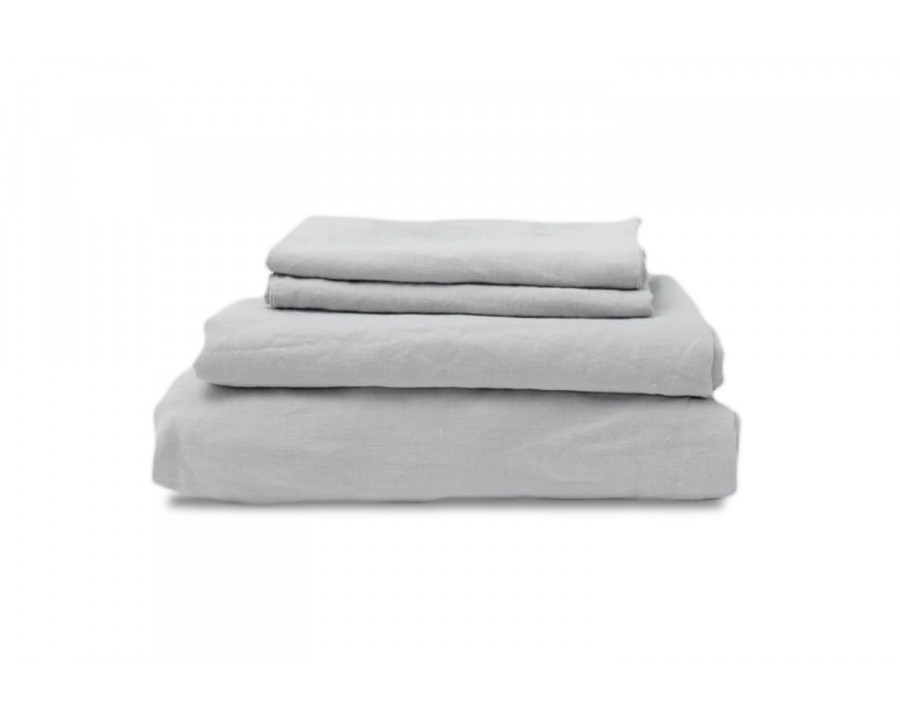 Clementine Threads 100% Linen Full Size Sheet Set - Bluestone75