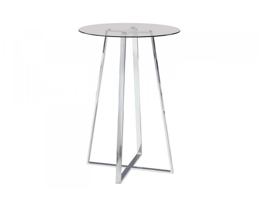 Coaster - Glass Top Bar Table in Chrome