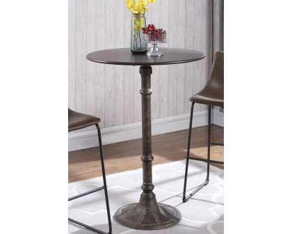 Coaster - Round Bar Table in Dark Russet/Antique Bronze