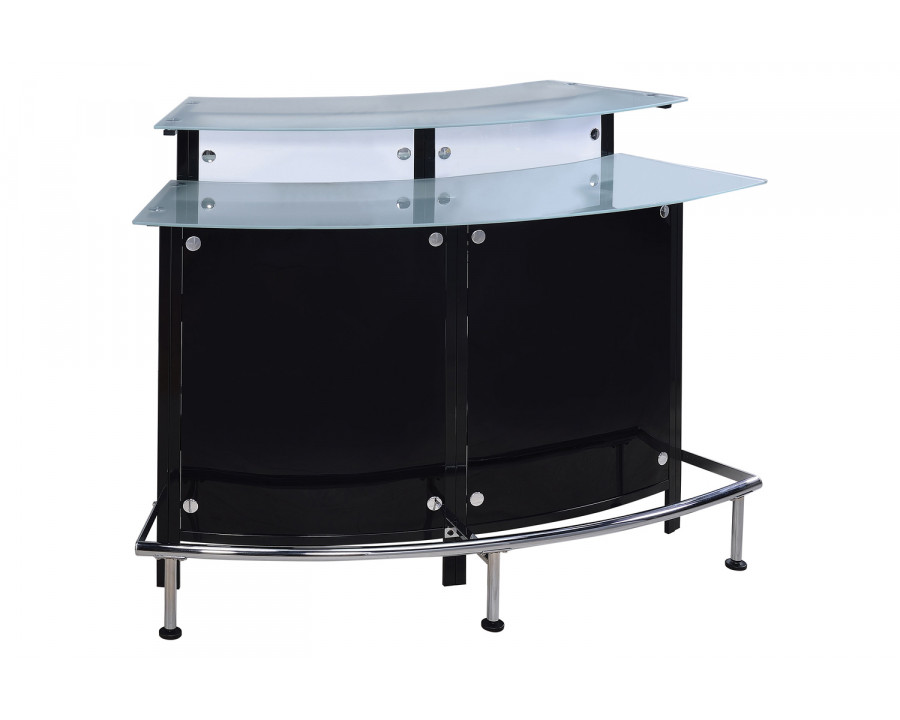 Coaster - Glass Top Bar Unit in Black