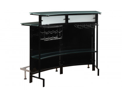 Coaster - Glass Top Bar Unit in Black