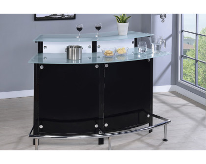 Coaster - Glass Top Bar Unit in Black