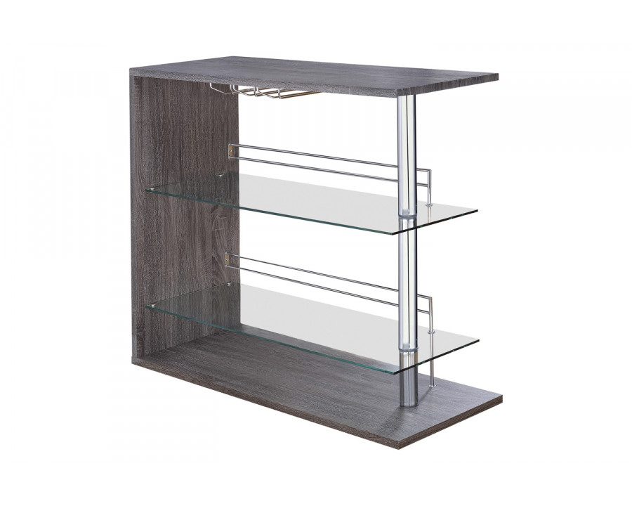 Coaster - Rectangular 2-Shelf Bar Unit in Gray