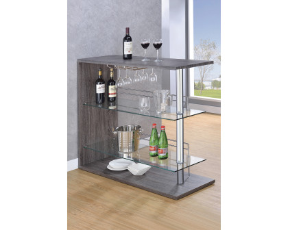 Coaster - Rectangular 2-Shelf Bar Unit in Gray