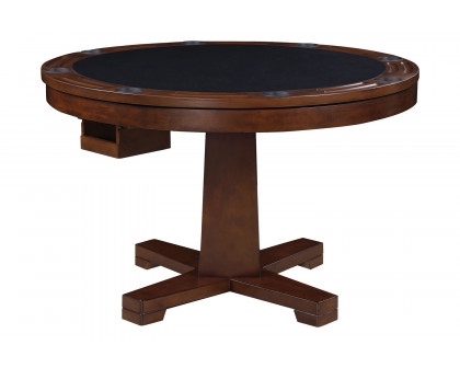 Coaster - Marietta Round Wooden Game Table in Tobacco