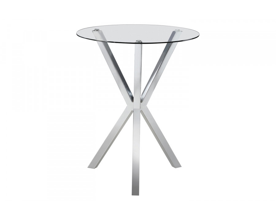 Coaster - Round Glass Top Bar Table in Chrome