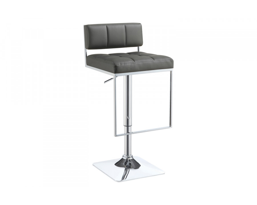 Coaster Adjustable Bar Stool - Chrome/Gray