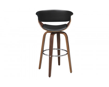 Coaster Upholstered Swivel Bar Stool - Walnut/Black