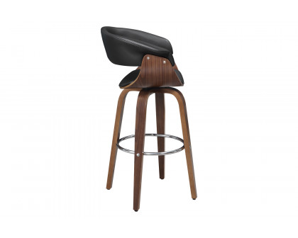 Coaster Upholstered Swivel Bar Stool - Walnut/Black