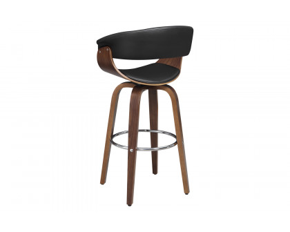 Coaster Upholstered Swivel Bar Stool - Walnut/Black