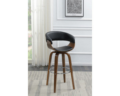 Coaster Upholstered Swivel Bar Stool - Walnut/Black