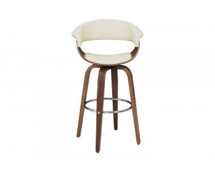 Coaster Upholstered Swivel Bar Stool - Walnut/Ecru