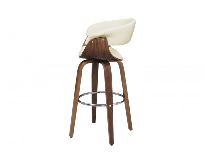 Coaster Upholstered Swivel Bar Stool - Walnut/Ecru