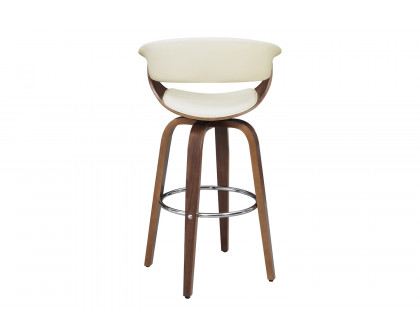 Coaster Upholstered Swivel Bar Stool - Walnut/Ecru