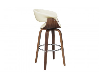 Coaster Upholstered Swivel Bar Stool - Walnut/Ecru