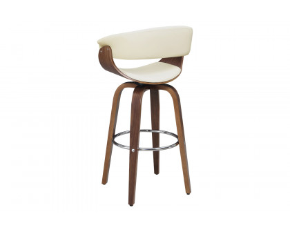 Coaster Upholstered Swivel Bar Stool - Walnut/Ecru