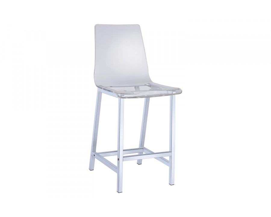 Coaster - Counter Height Stools (Set Of 2) in Chrome/Clear Acrylic