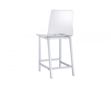 Coaster - Counter Height Stools (Set Of 2) in Chrome/Clear Acrylic