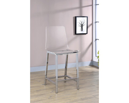 Coaster - Counter Height Stools (Set Of 2) in Chrome/Clear Acrylic