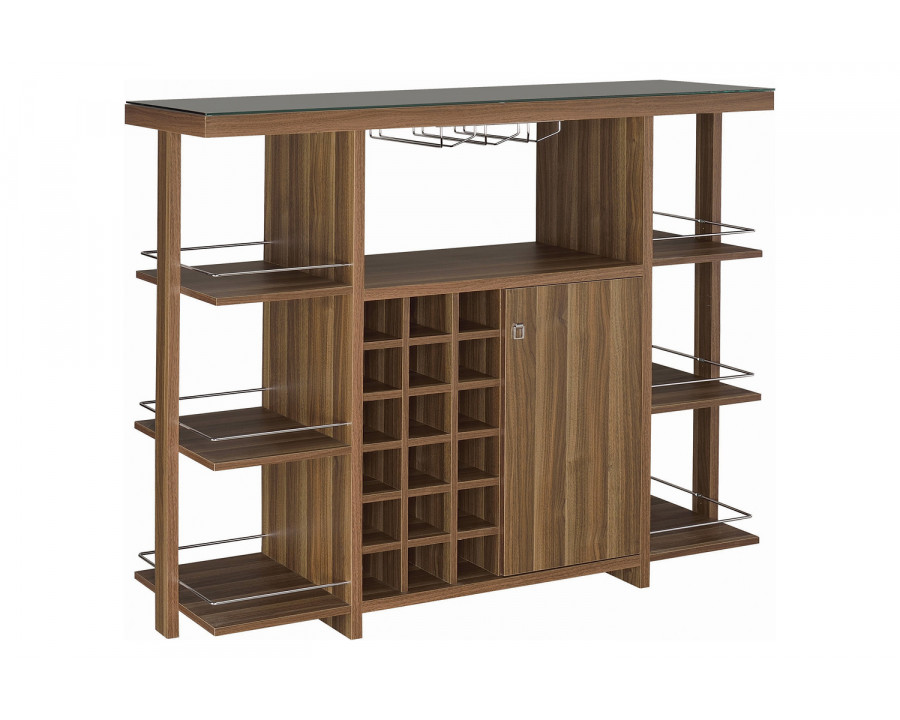 Coaster - Bar Unit With Wine Bottle Storage in Walnut