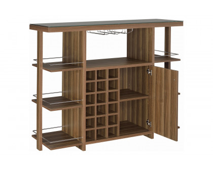 Coaster - Bar Unit With Wine Bottle Storage in Walnut