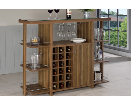 Coaster - Bar Unit With Wine Bottle Storage in Walnut