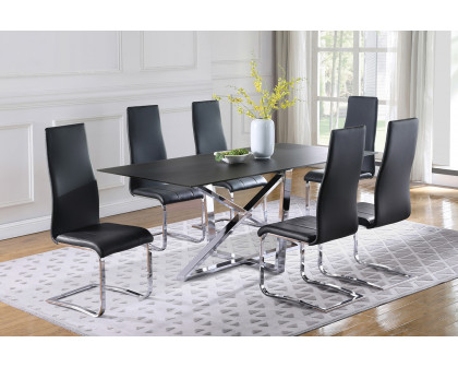 Coaster Anges High Back Dining Chairs (Set Of 4) - Black/Chrome