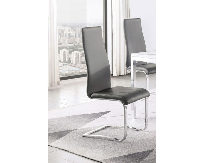 Coaster Upholstered High Back Side Chairs (Set Of 4) - Gray/Chrome