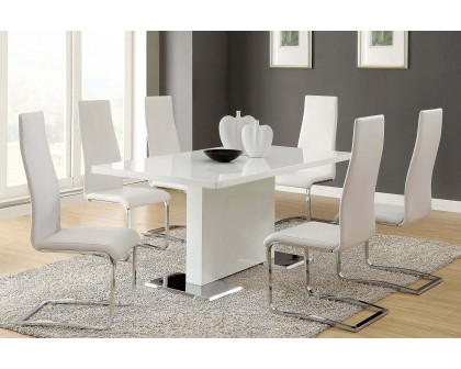 Coaster Anges High Back Dining Chairs (Set Of 4) - White/Chrome