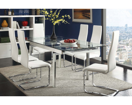 Coaster Anges High Back Dining Chairs (Set Of 4) - White/Chrome