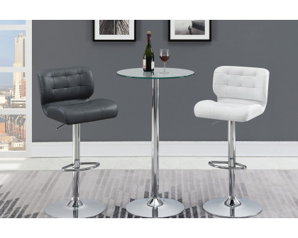 Coaster Upholstered Adjustable Bar Stools (Set Of 2) - Chrome/Gray