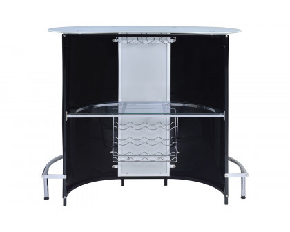 Coaster - 1-Shelf Bar Unit in Glossy Black/White