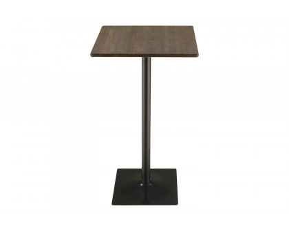 Coaster - Square Bar Table in Dark Elm/Matte Black