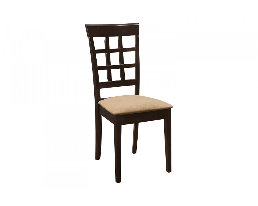 Coaster - Gabriel Lattice Back Side Chairs (Set Of 2) in Cappuccino/Tan