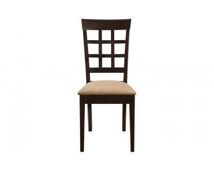 Coaster - Gabriel Lattice Back Side Chairs (Set Of 2) in Cappuccino/Tan