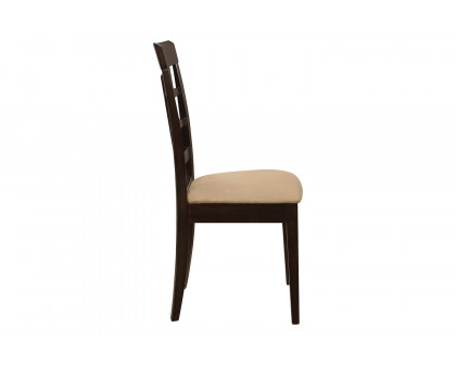 Coaster - Gabriel Lattice Back Side Chairs (Set Of 2) in Cappuccino/Tan