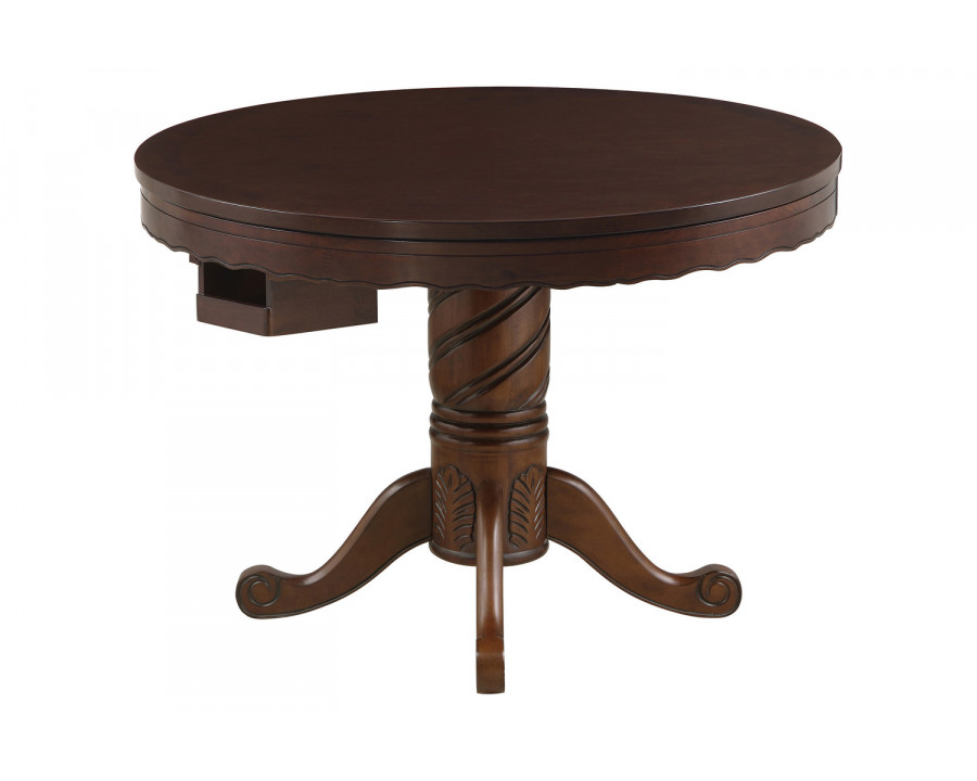 Coaster - Turk 3-In-1 Round Pedestal Game Table in Tobacco