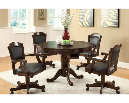 Coaster - Turk 3-In-1 Round Pedestal Game Table in Tobacco