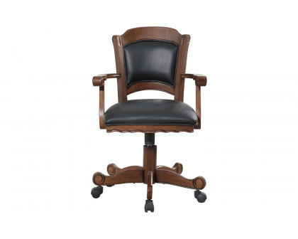 Coaster Turk Game Chair With Casters - Black/Tobacco