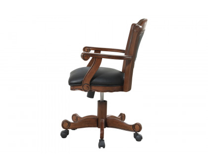 Coaster Turk Game Chair With Casters - Black/Tobacco