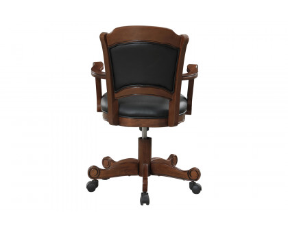 Coaster Turk Game Chair With Casters - Black/Tobacco