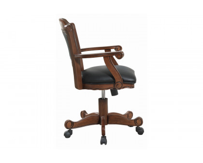 Coaster Turk Game Chair With Casters - Black/Tobacco