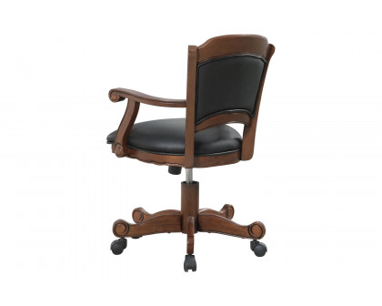 Coaster Turk Game Chair With Casters - Black/Tobacco